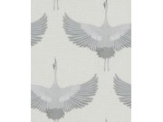 Tapeta na zeď, šedo-stříbrná, ptáci, Kumano, Marburg