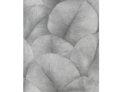 Tapeta na zeď, šedo-černá, listy, Kumano, Marburg