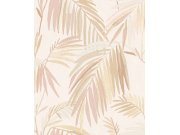 Tapeta na zeď, okrovo-růžová, listy, Vitalis, Parato by Cristiana Masi