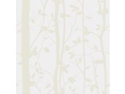Tapeta na zeď, bílo-krémová, stromy, listy, Laura Ashley Signature