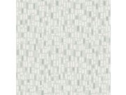 Geometrická tapeta na zeď, šedo-zelená, Borosan Hem, Borastapeter