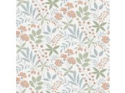 Tapety Yara - Tapeta na zeď, modro-zelená, květiny, listy, Borosan Hem, Borastapeter Tapeta na zeď, modro-zelená, květiny, listy, Borosan Hem, Borastapeter