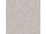 Tapeta na zeď, šedo-hnědá, květiny, trávy, Borosan Hem, Borastapeter