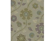 Tapeta na zeď, zeleno-fialová, květiny, Amber, Eijffinger