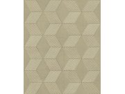 Geometrická tapeta na zeď, béžovo-zlatá, The Texture Book, Masureel