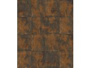 Tapeta na zeď, hnědo-bronzová, beton, dlaždice, The Texture Book, Masureel