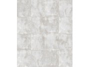 Tapeta na zeď, šedo-krémová, beton, dlaždice, The Texture Book, Masureel