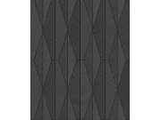 Geometrická tapeta na zeď, černo-stříbrná, Mysa, The Texture Book, Khroma by Masuree