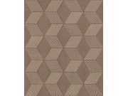 Geometrická tapeta na zeď, hnědo-zlatá, The Texture Book, Masureel