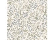 Tapeta na zeď, bílo-zelená, květiny, listy, Icons, Borastapeter