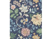 Tapeta na zeď, modrá, květiny, Icons, Borastapeter