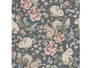 Tapeta na zeď, modrá, zvířátka, Newbie Wallpaper, Borastapeter