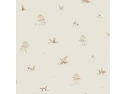 Tapeta na zeď, šedo-béžová, zvířátka, Newbie Wallpaper, Borastapeter