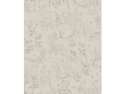 Tapeta na zeď, šedo-béžová, zvířátka, Newbie Wallpaper, Borastapeter