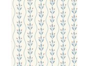 Tapeta na zeď, modrá, listy, pruhy, Adorn, Borastapeter