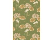 Tapeta na zeď, zelená, květiny, lekníny, Alla Tiders Hus, Borastapeter