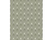 Tapeta na zeď, zelená, zámecký vzor, ornamenty, Alla Tiders Hus, Borastapeter