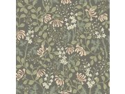 Tapeta na zeď, zelená, květiny, listy, Osterlen, Borastapeter