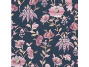Tapeta na zeď, modro-růžová, květiny, Cath Kidstone