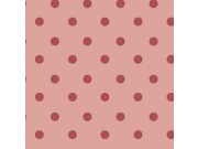 Tapeta na zeď, růžová, červená, puntíky, Cath Kidstone