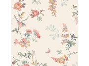 Tapeta na zeď, zelená, růžová, květiny, motýli, Cath Kidstone