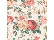 Tapeta na zeď, růžová, zelená, květiny, růže, Cath Kidstone Tapety Yara