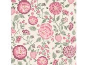 Tapeta na zeď, růžová, zelená, květiny, jahody, Cath Kidstone Tapety Yara