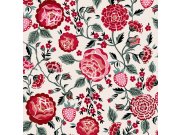 Tapety Yara - Tapeta na zeď, červená, zelená, květiny, jahody, Cath Kidstone Tapeta na zeď, červená, zelená, květiny, jahody, Cath Kidstone