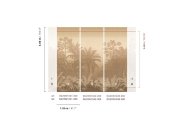 Obrazová tapeta na zeď, hnědo-béžová, palmy, Amazone, Masureel