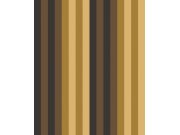 Tapeta na zeď, hnědo-zlatá, geometrická, pruhy, Romance, Masureel