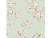 Tapeta na zeď, zelená, květiny, ptáčci, Shabby Chic by Rachel Ashwell Tapety Yara