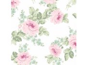 Tapeta na zeď, růžovo-zelená, květiny, Shabby Chic by Rachel Ashwell Tapety Yara