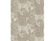 Tapeta na zeď, hnědo-béžová, listy, stromy, Groovy, Eijffinger