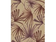 Tapety Yara - Tapeta na zeď, hnědo-vínová, listy, Groovy, Eijffinger Tapeta na zeď, hnědo-vínová, listy, Groovy, Eijffinger