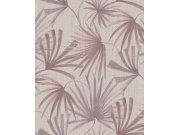 Tapeta na zeď, šedo- fialová, listy, Groovy, Eijffinger