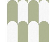 Geometrická tapeta na zeď, zeleno-bílá, Botany House, Cristiana Masi by Parato