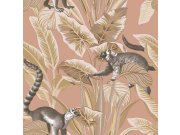 Tapeta na zeď, růžová, listy, zvířata, Botany House, Cristiana Masi by Parato