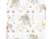 Tapeta na zeď, šedo-růžová, zvířátka, Enzo, ICH Wallcoverings