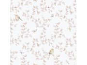 Tapeta na zeď, růžová, ptáčci, Enzo, ICH Wallcoverings