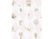 Tapeta na zeď, růžová, zvířátka, Enzo, ICH Wallcoverings Tapety Yara