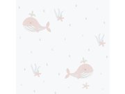 Tapeta na zeď, růžová, velryby, Enzo, ICH Wallcoverings Tapety Yara