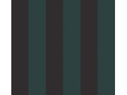 Tapeta na zeď, zeleno-černá, pruhy, Rhapsody, Masureel