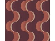 Tapety Yara - Tapeta na zeď, vínovo-hnědá, 3D vlny, Rhapsody, Masureel Tapeta na zeď, vínovo-hnědá, 3D vlny, Rhapsody, Masureel