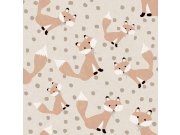 Béžová tapeta se zvířátky
