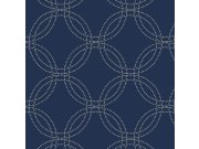 Tapety Yara - Modro-zlatá geometrická tapeta na zeď Modro-zlatá geometrická tapeta na zeď