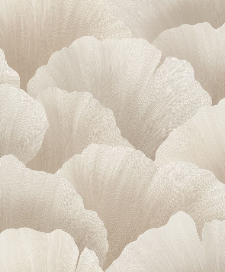 Šedo-béžová tapeta s listy - Tapety Yara