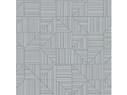 Geometrická tapeta na zeď, šedá, imitace látky, Omega, AdaWall