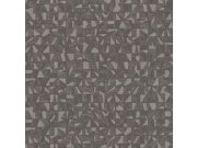 Geometrická tapeta na zeď, šedo-stříbrná, Vera, AdaWall