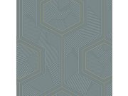 Tapety Yara - Modrá geometrická tapeta na zeď Modrá geometrická tapeta na zeď