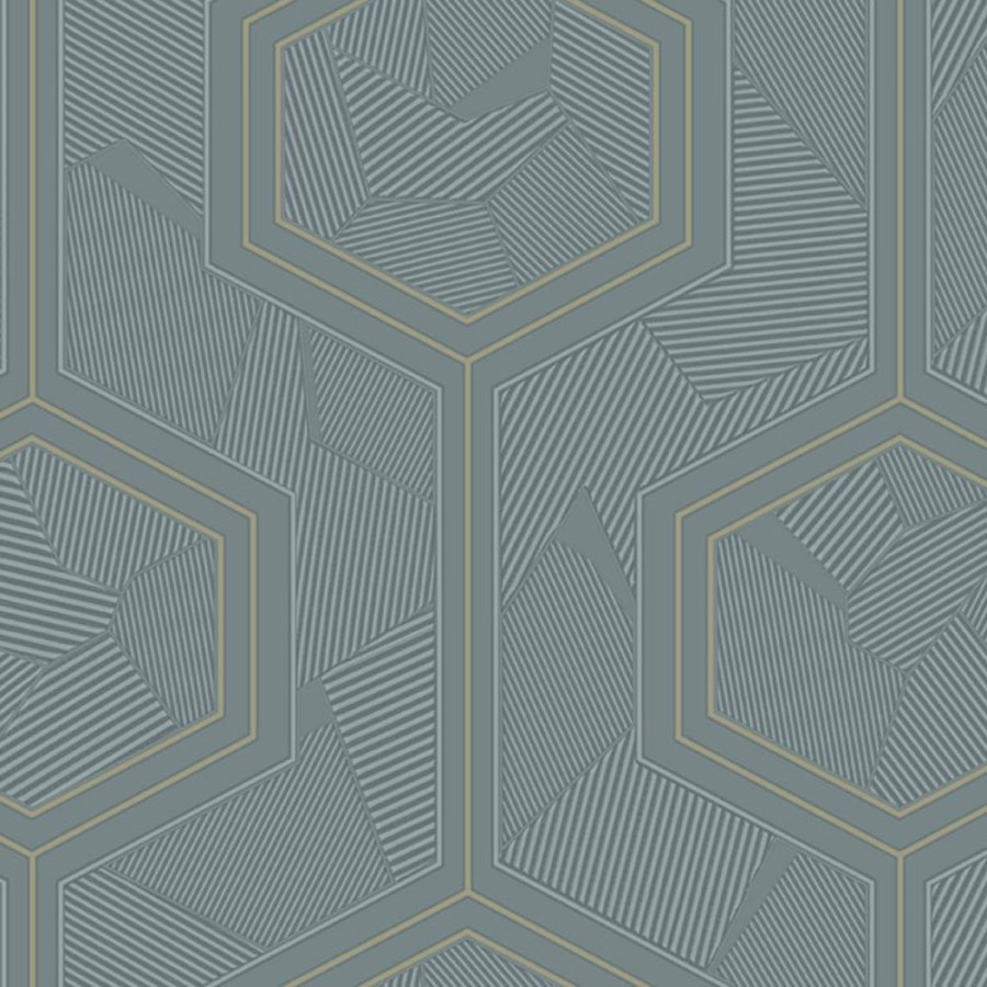 Modrá geometrická tapeta na zeď Modrá geometrická tapeta na zeď